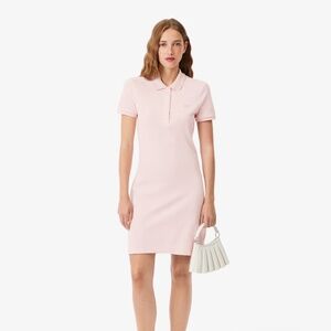 Lacoste Light Pink Slim Fit Stretch Mini Pique Polo Dress
